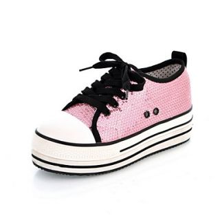 Canvas Womens Platform Heel Platform Fashion Sneakers Shoes with Lace up (More Colors)