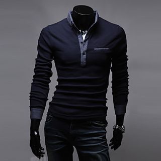 Mens Fashion Solid Color Slim POLO Shirt