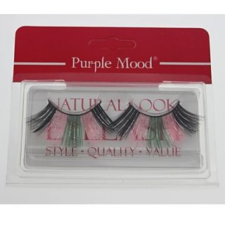 1 Pair Pro High Quality Hand Made Synthetic Fiber Hair Mixing Color Thick Long Shimmer Cannetille Style False Eyelashes