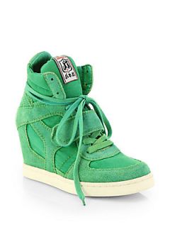 Ash Bowie Suede & Canvas Wedge Sneakers   Brazil