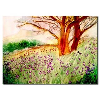 Hand Painted Oil Painting Landscape Love of The Hawthorn Tree with Stretched Frame