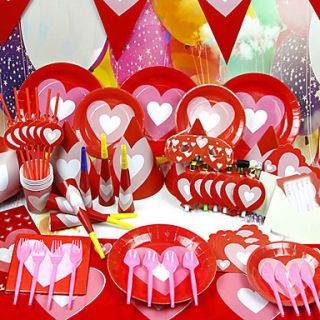 Sweet Heart Party Supplies   Set of 84 Pieces