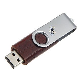 8G Wooden Material Rotating USB Flash Drive