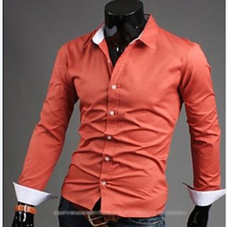 Mens Simple Candy Color Casual Shirts