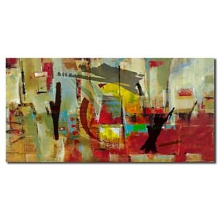 Hand Painted Oil painting Abstract City with Stretched Frame