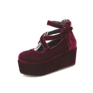 Suede Womens Wedge Heel Platform Pumps/Heels with Zipper Shoes(More Colors)