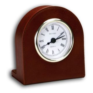 Dacasso Sassari Leather Desktop Clock Multicolor   A3016