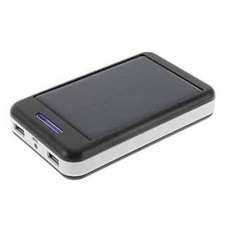 13800mAh Li ion Polymer Battery Dual USB LED Solar Power Charger for iPhone/Samsung (5V 1A/2.1A,24cm)