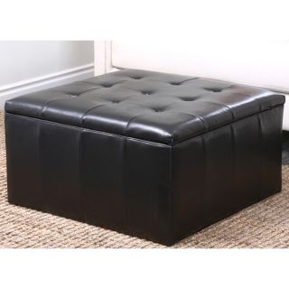 Abbyson Living Broadway Bonded Leather Storage Cocktail Ottoman