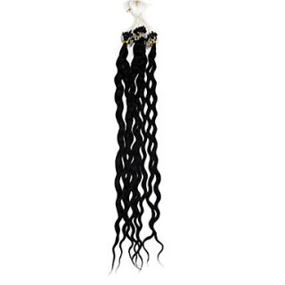20Inch 1Pcs Remy Loops Micro Rings Beads Tipped Curly Hair Extensions More Dark Colors 100s/pake 0.5g/s