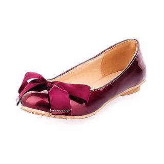 Leatherette Womens Flat Heel Ballerina Flats Shoes with Bowknot(More Colors)