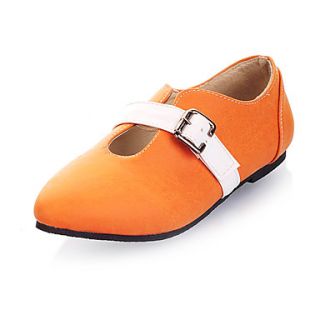 Faux Leather Womens Flat Heel Comfort Loafers With Buckle Shoes(More Colors)