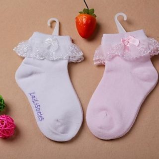 Childrens Lace Short Socks 2 pairs