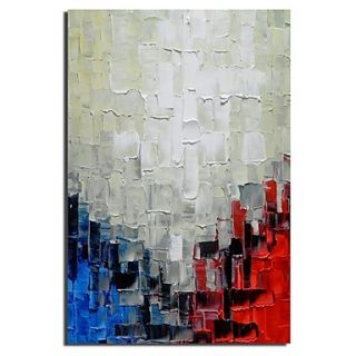 Hand Painted Oil Painting Abstract Knife Painting Red White And Blue with Stretched Frame