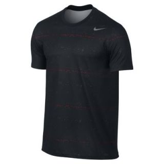 Nike Rally Sphere Stripe Mens Tennis Shirt   Black