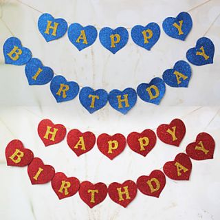 Glisten Sponge Paper Birthday Banner   Set of 13 Pieces (More Colors,2M Rope Included)