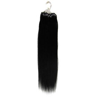 26Inch 1Pcs Remy Loops Micro Rings Beads Tipped Straight Hair Extensions More Dark Colors 100s/pake 0.5g/s