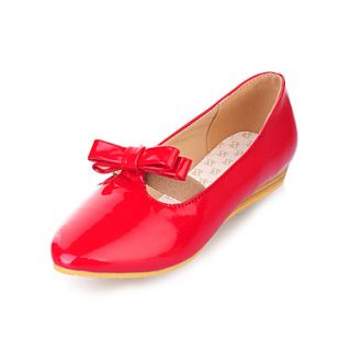Faux Leather Womens Flat Heel Ballerina Flats With Bowknot Shoes(More Colors)