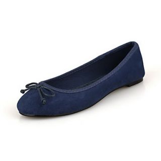 Suede Womens Flat Heel Comfort Flats Shoes with Bowknot