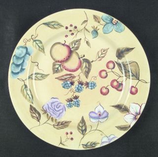 Zrike Flora Dinner Plate, Fine China Dinnerware   Multimotif Fruit &  Flowers