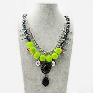 Womens Fashion Punk Knitted Thick Rope Metal Balls Necklace