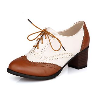 Leatherette Womens Chunky Heel Heels Oxfords Shoes(More Colors)