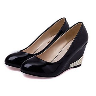 Hushan Womens Faux PU Leather Stiletto Shoes(Black)