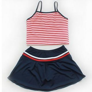 Girls Stripes Cute Tankinis Swimwear
