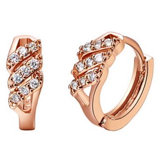Stylish Gold Or Silver Plated With Cubic Zirconia Womens Earrings(More Colors)