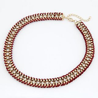 Womens New Style Knitted Metallic Necklace