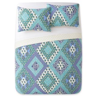 Blue Kerala 3 pc. Quilt Set