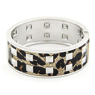 Womens Punk Double Line Rivet Bracelet