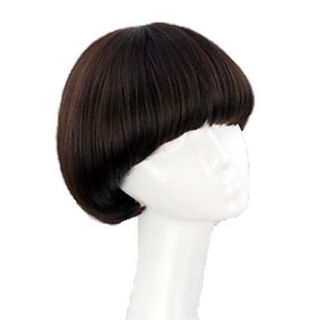 Women Short Synthetic Full Bang Wigs Mushroom Hairstyle 3 Colors Available