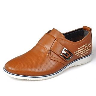 Mens Leather Flat Heel Comfort Oxfords Shoes