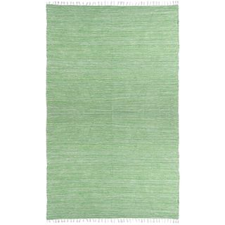 Green Reversible Chenille Flat Weave Rug (4 X 6)