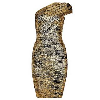 Sexy Open Back One Sholder Slim Bodycon Bandage Dress