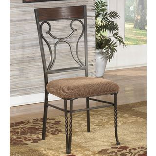 Signature Design By Ashley Sandling Dark Brown And Bronze Side Chairs (set Of 2)