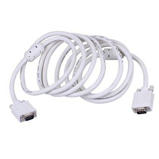 High Quality VGA Male to Male Connection Cable   White (3m)