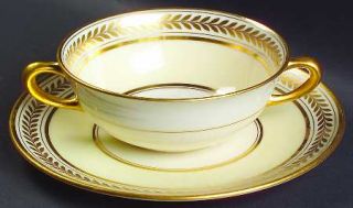 Lenox China Malmaison Ivory Flat Cream Soup Bowl & Saucer Set, Fine China Dinner