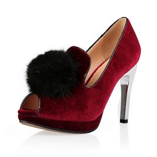 Suede Womens Stiletto Heel Peep Toe Pumps/Heels Shoes(More Colors)