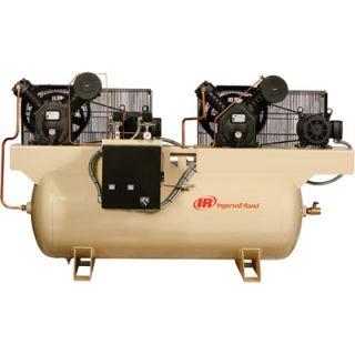 Ingersoll Rand Air Compressor   Duplex, 5 HP, 230 Volt 3 Phase, Model# 2475E5 V