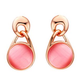 Elegant Gold Plated Gold With Opal Round Womens Earring(More Colors)
