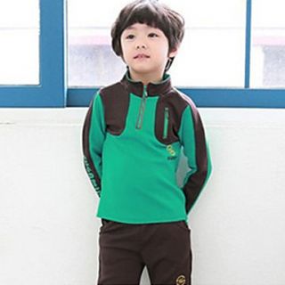 BoyS Casual Contrast Color Long Sleeve Clothing Sets