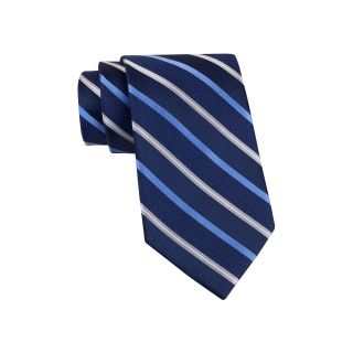 Stafford Tighe Stripe Silk Tie, Navy, Mens