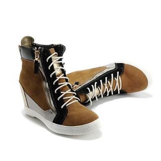 Suede Leather Womens Casual Wedge Heel Fashion Sneakers