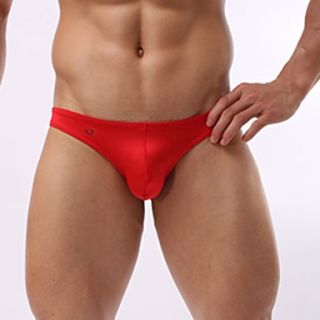 Mens Simple Solid Color Red Panties