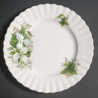 Royal Albert Trillium Dessert/Pie Plate, Fine China Dinnerware   White Flowers,G