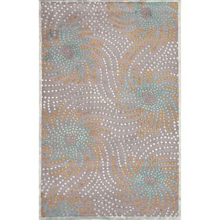 Transitional Abstract Pattern Blue Rug (5 X 76)