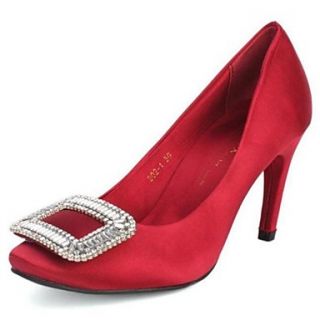 Satin Womens Wedding Stiletto Heel Heels Pumps/Heels with Rhinestone Shoes (More Colors)