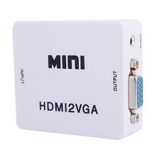 HDMI to VGA 3.5mm Audio Converter Adapter with USB Charging Cable (0.8m)